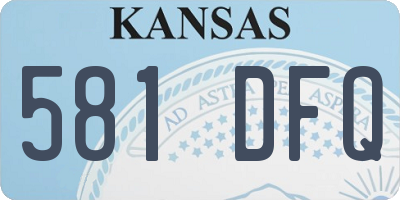 KS license plate 581DFQ