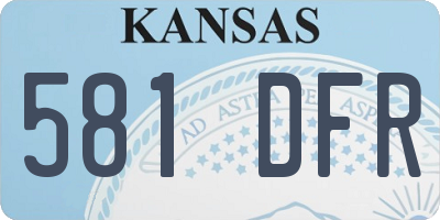 KS license plate 581DFR