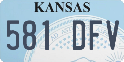 KS license plate 581DFV