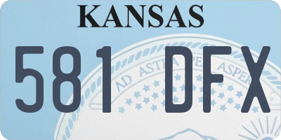 KS license plate 581DFX