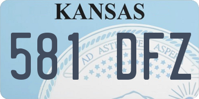 KS license plate 581DFZ