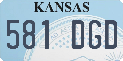 KS license plate 581DGD