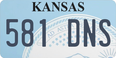 KS license plate 581DNS