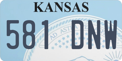 KS license plate 581DNW