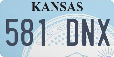 KS license plate 581DNX