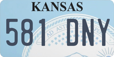 KS license plate 581DNY