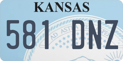 KS license plate 581DNZ