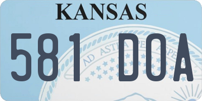 KS license plate 581DOA