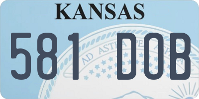 KS license plate 581DOB
