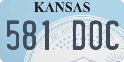 KS license plate 581DOC
