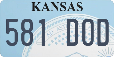 KS license plate 581DOD