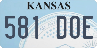 KS license plate 581DOE