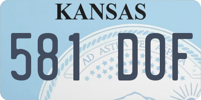 KS license plate 581DOF