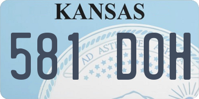 KS license plate 581DOH