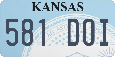 KS license plate 581DOI