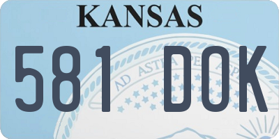 KS license plate 581DOK