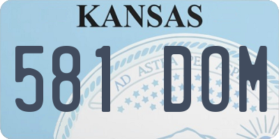KS license plate 581DOM