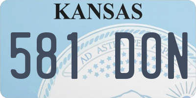 KS license plate 581DON