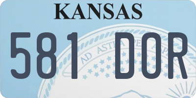 KS license plate 581DOR