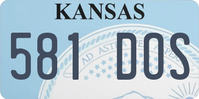 KS license plate 581DOS