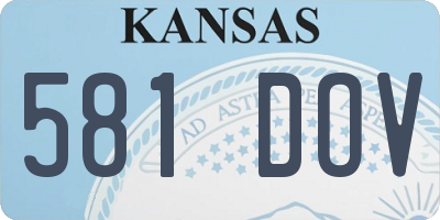 KS license plate 581DOV