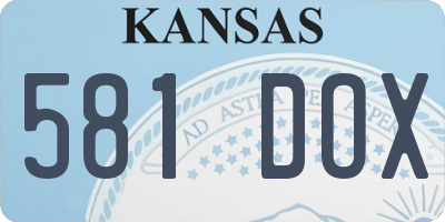 KS license plate 581DOX
