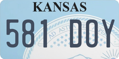 KS license plate 581DOY