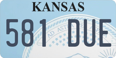 KS license plate 581DUE