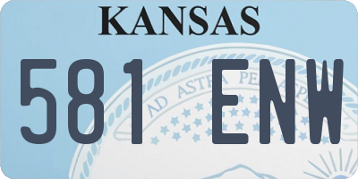 KS license plate 581ENW