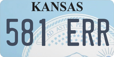 KS license plate 581ERR