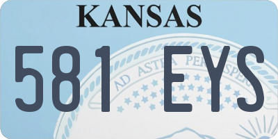 KS license plate 581EYS