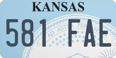 KS license plate 581FAE