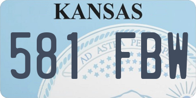 KS license plate 581FBW