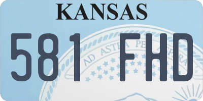 KS license plate 581FHD