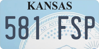 KS license plate 581FSP