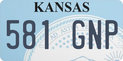 KS license plate 581GNP