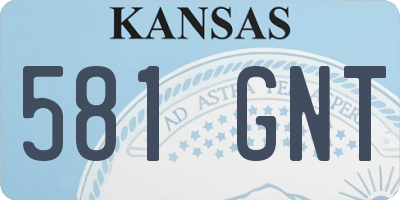 KS license plate 581GNT