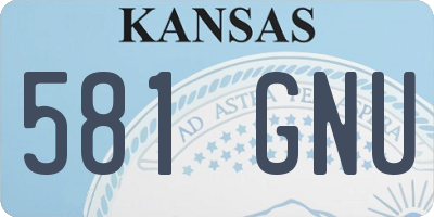 KS license plate 581GNU