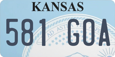 KS license plate 581GOA