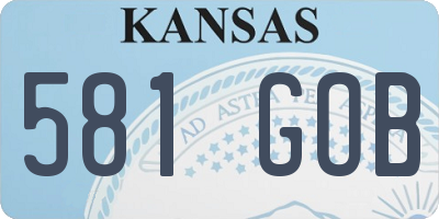 KS license plate 581GOB