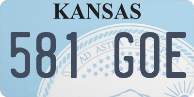 KS license plate 581GOE
