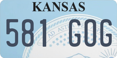 KS license plate 581GOG