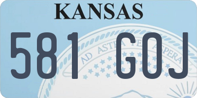 KS license plate 581GOJ