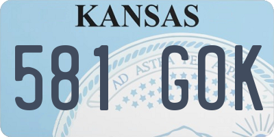 KS license plate 581GOK