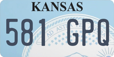 KS license plate 581GPQ