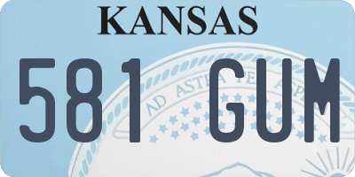 KS license plate 581GUM