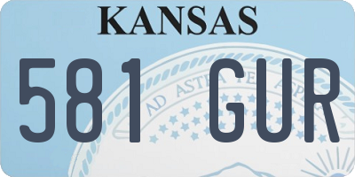 KS license plate 581GUR