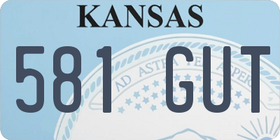 KS license plate 581GUT