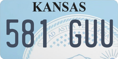 KS license plate 581GUU