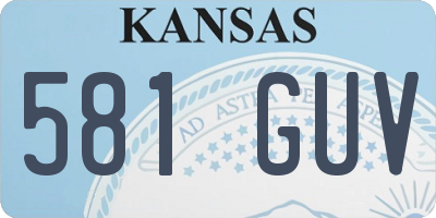 KS license plate 581GUV